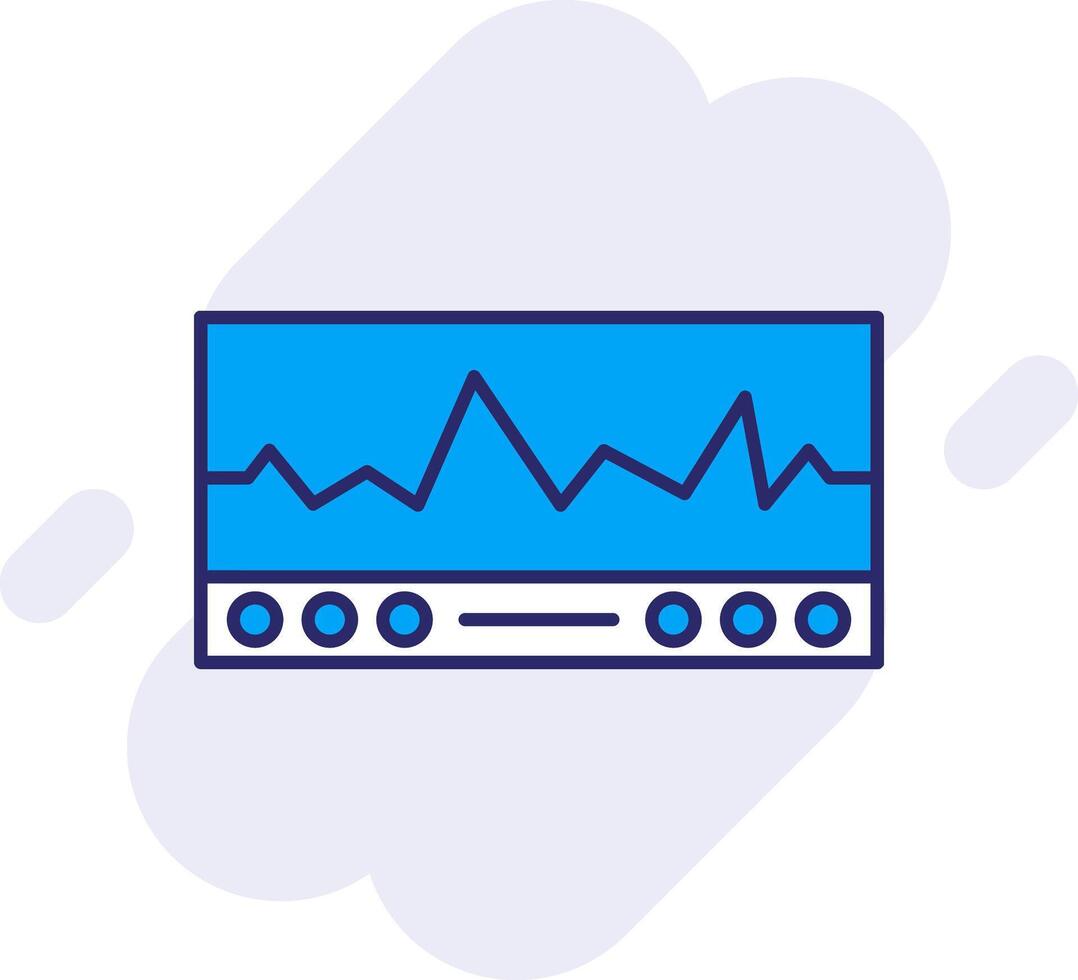 ekg línea lleno fondo icono vector