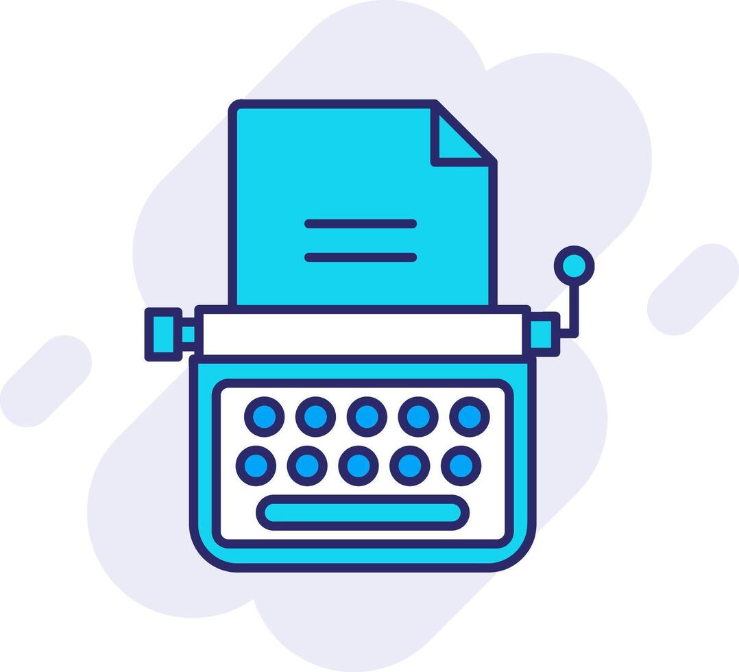 Typewriter Line Filled Backgroud Icon vector