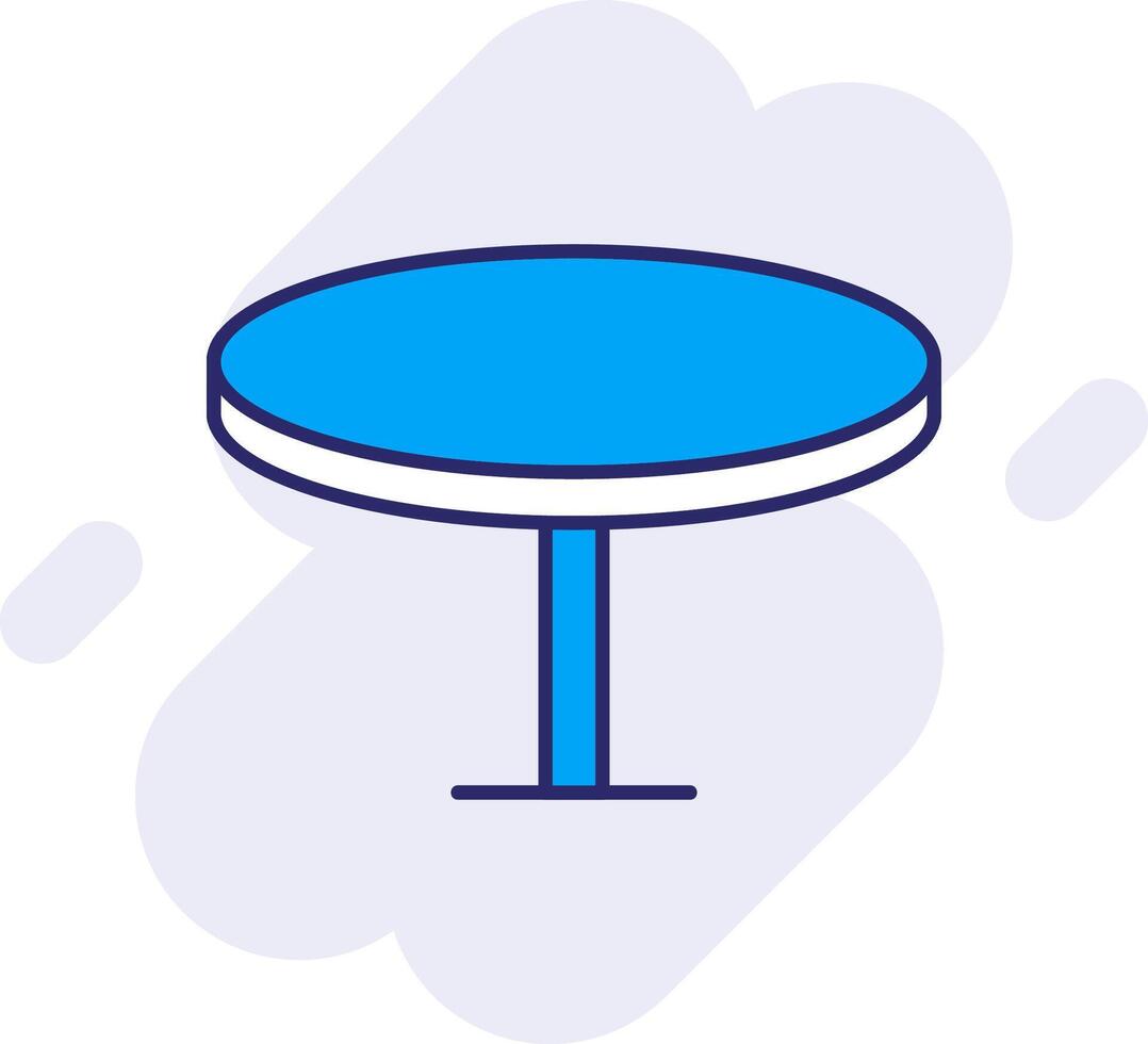 Round Table Line Filled Backgroud Icon vector