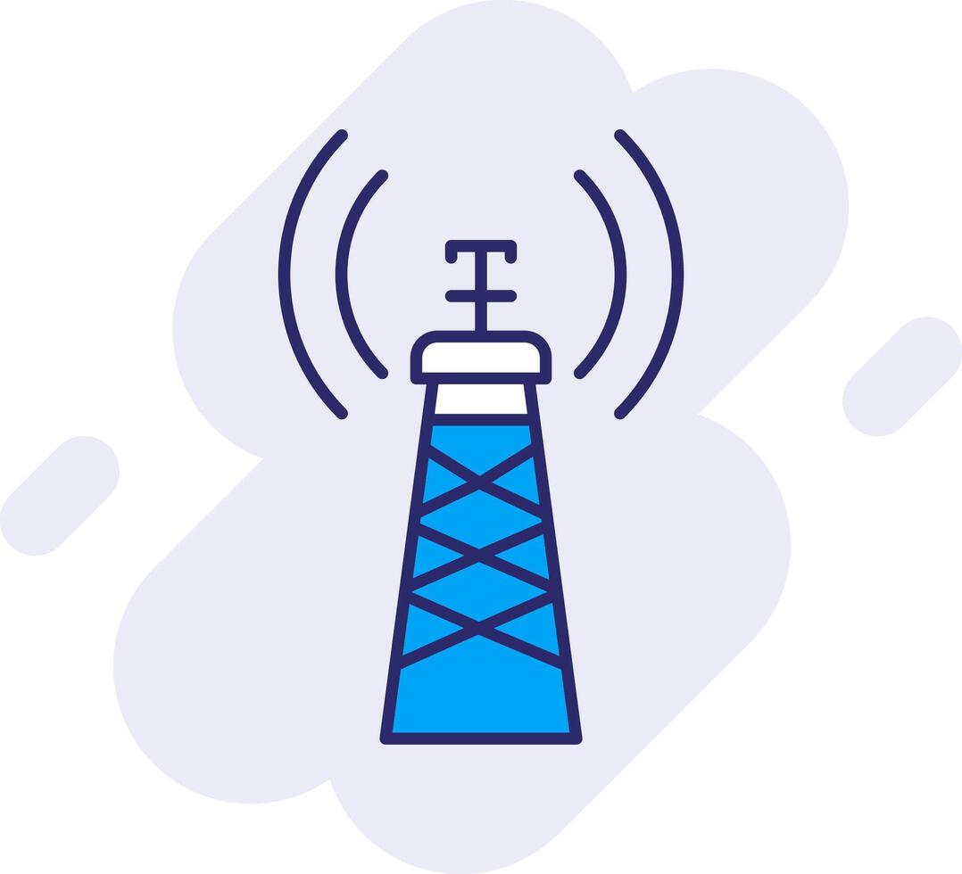 Signal Tower Line Filled Backgroud Icon vector