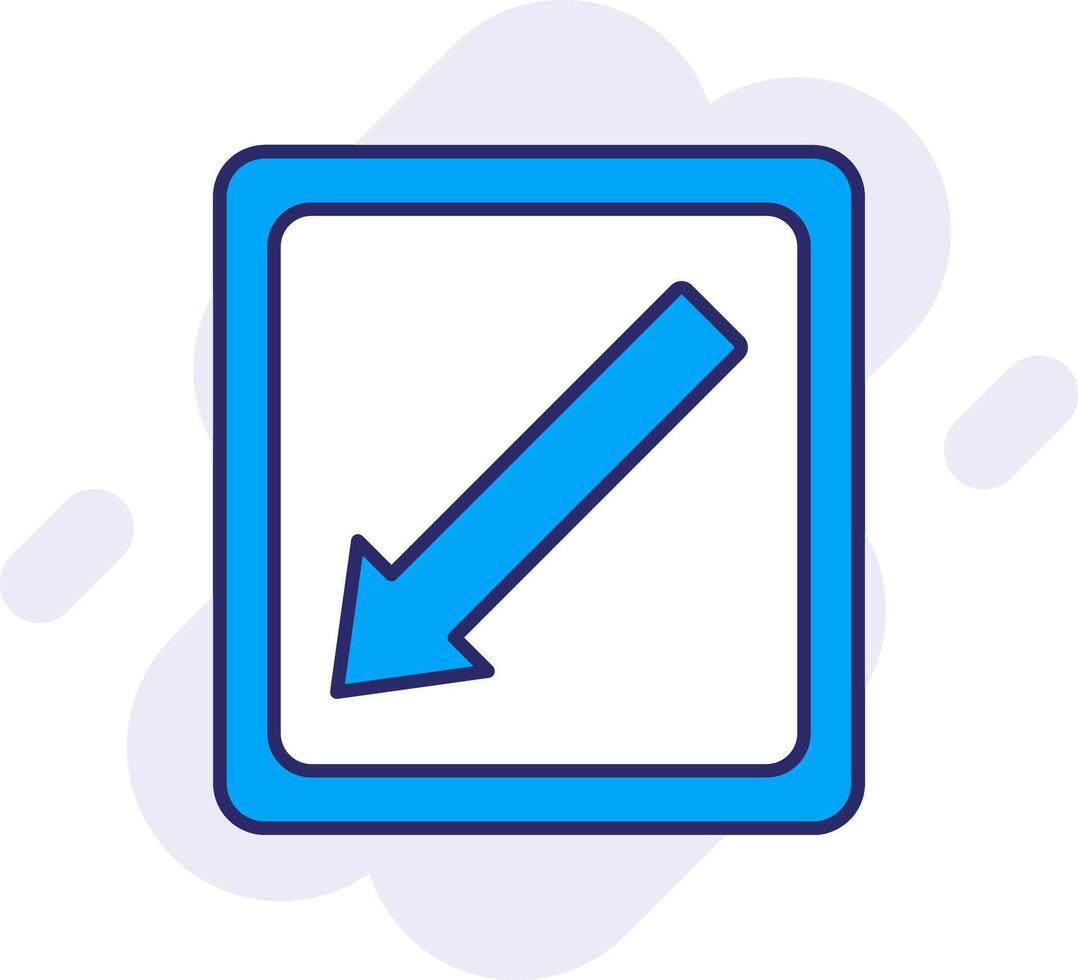 Diagonal Arrow Line Filled Backgroud Icon vector