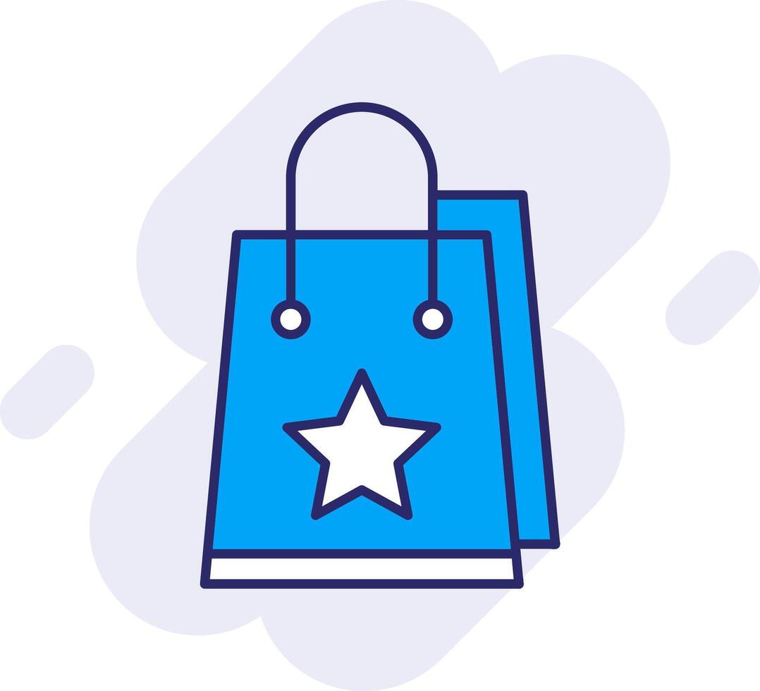 Shopping Bag Line Filled Backgroud Icon vector