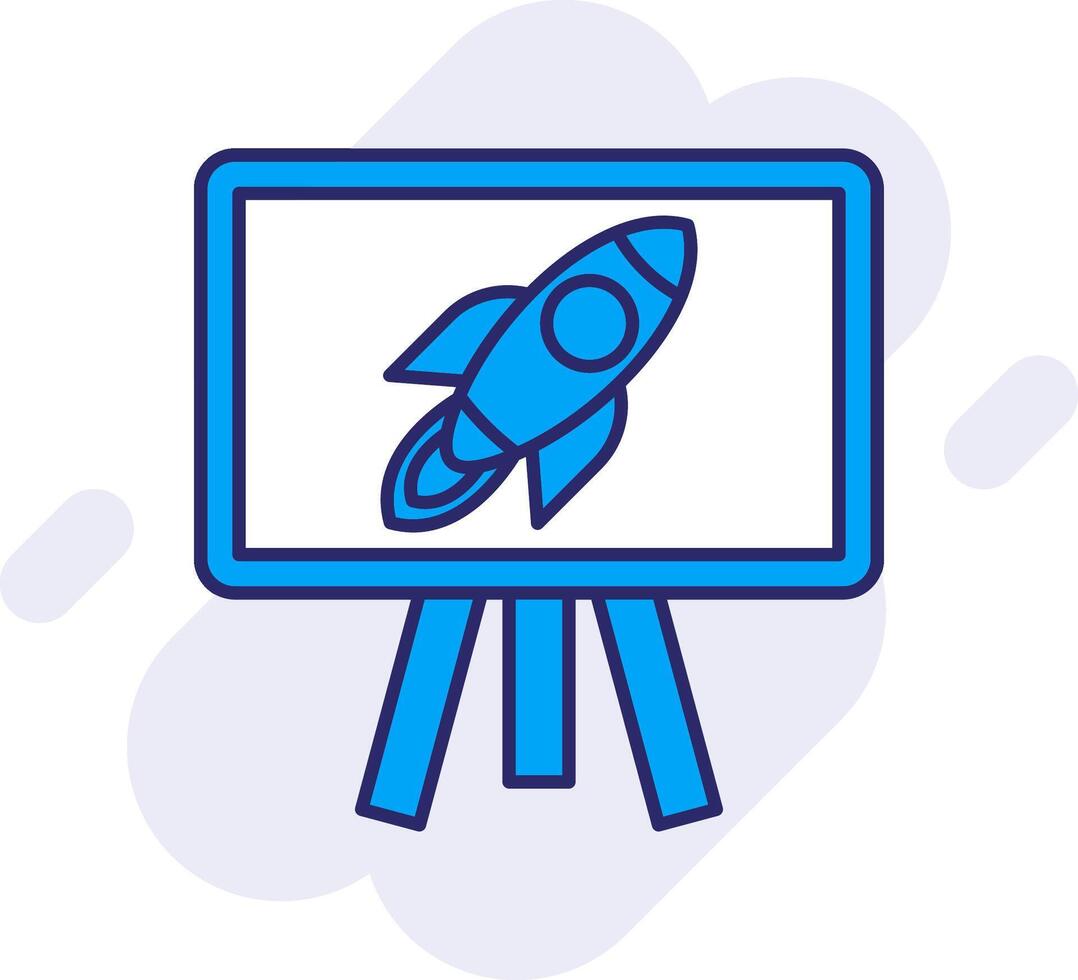 Rocket Line Filled Backgroud Icon vector