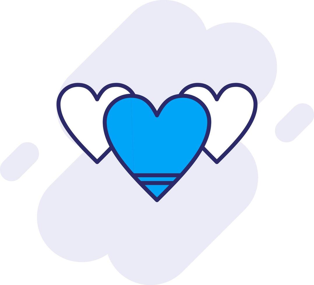 Heart Line Filled Backgroud Icon vector