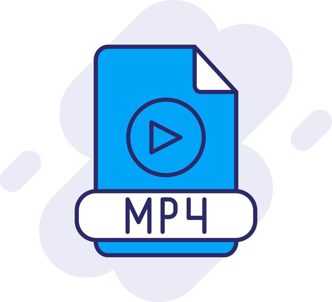 Mp4 Line Filled Backgroud Icon vector