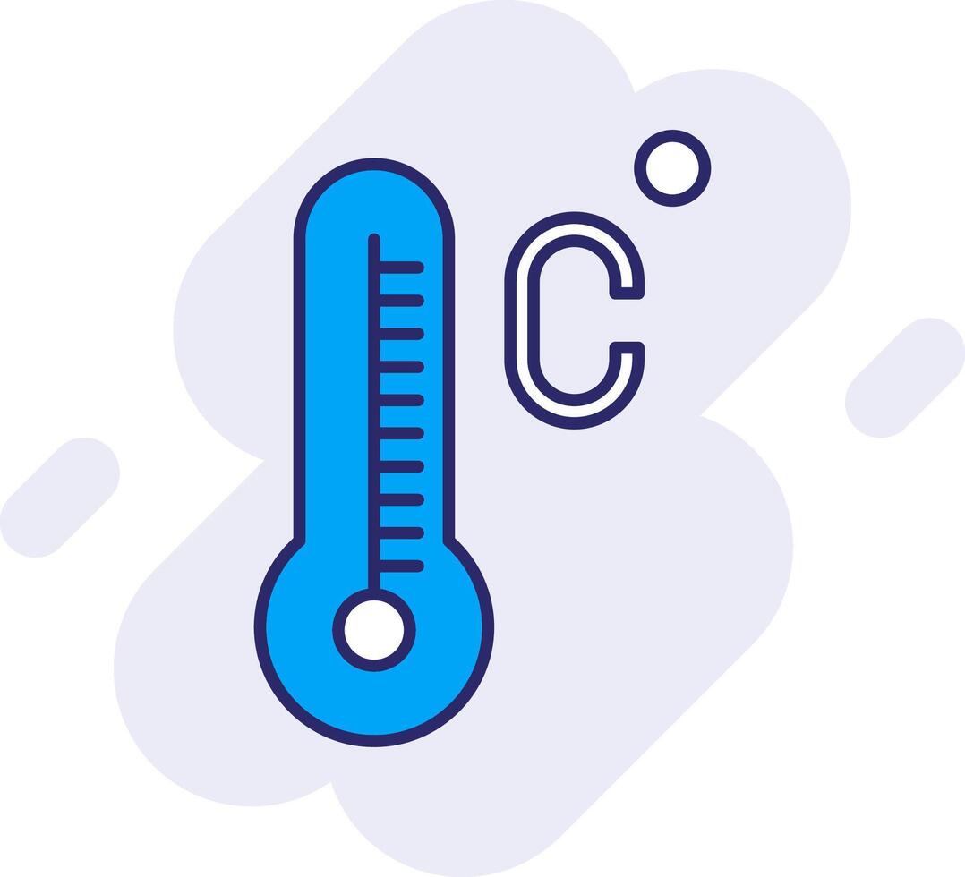 Celsius Line Filled Backgroud Icon vector