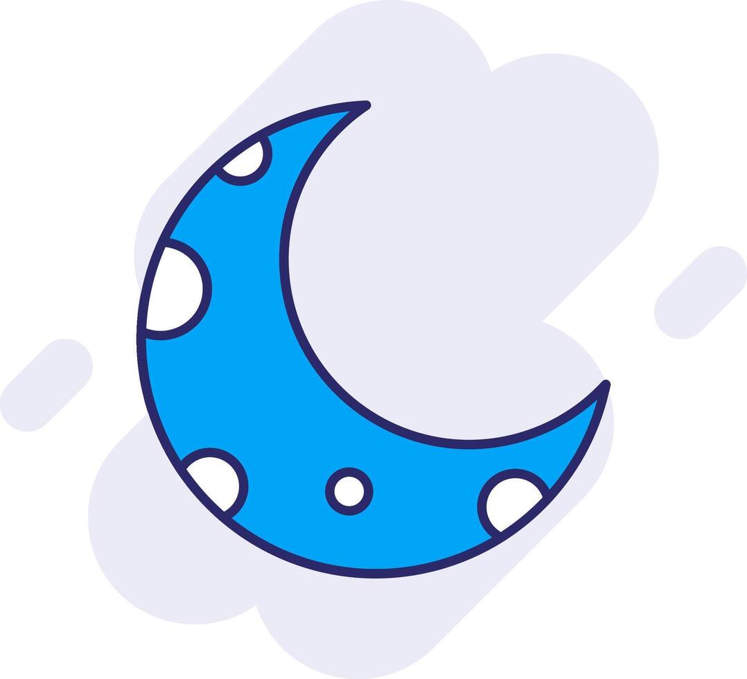 medio Luna línea lleno fondo icono vector