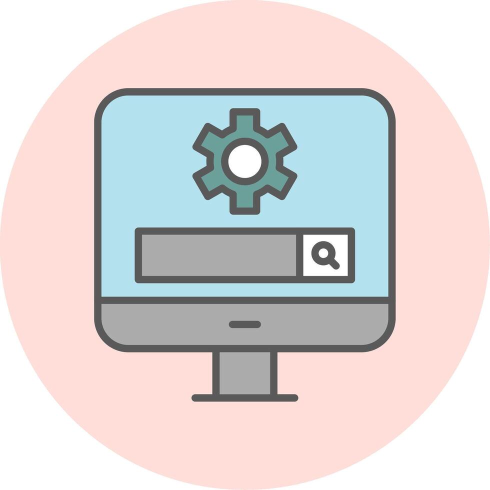 Computer Search Engine Vecto Icon vector