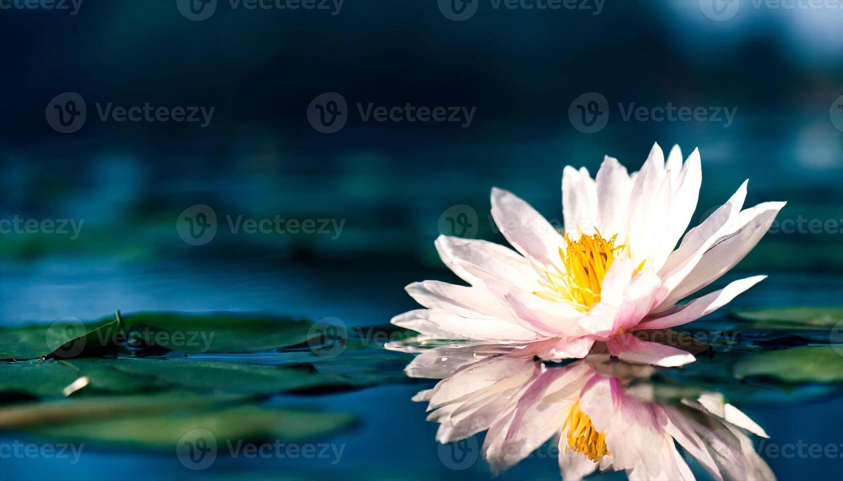 AI generated a single flower is floating in water photo