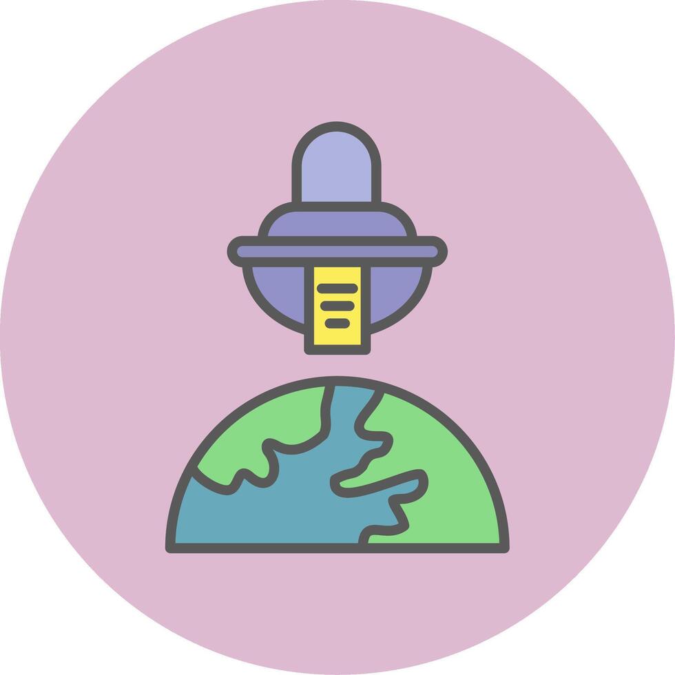 Space Ship On Earth Vecto Icon vector