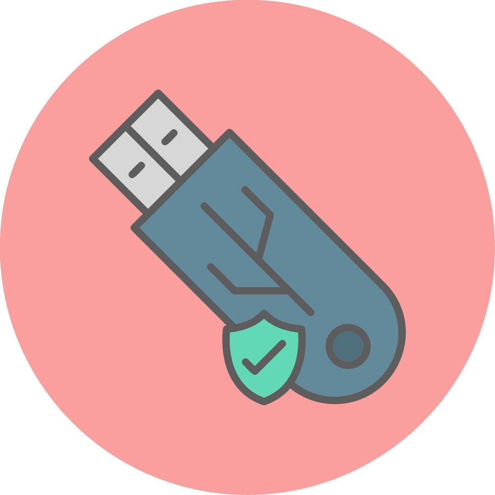 Usb Secure Vecto Icon vector