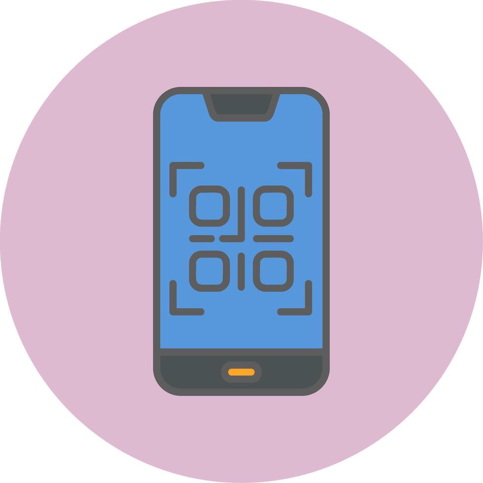 Smartphone QR Code Vecto Icon vector