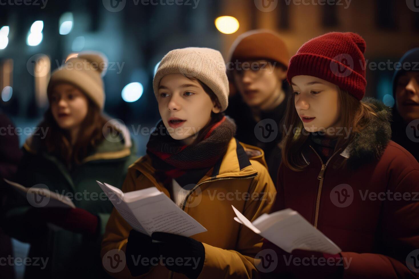 ai generado niños canto tradicional canciones generar ai foto