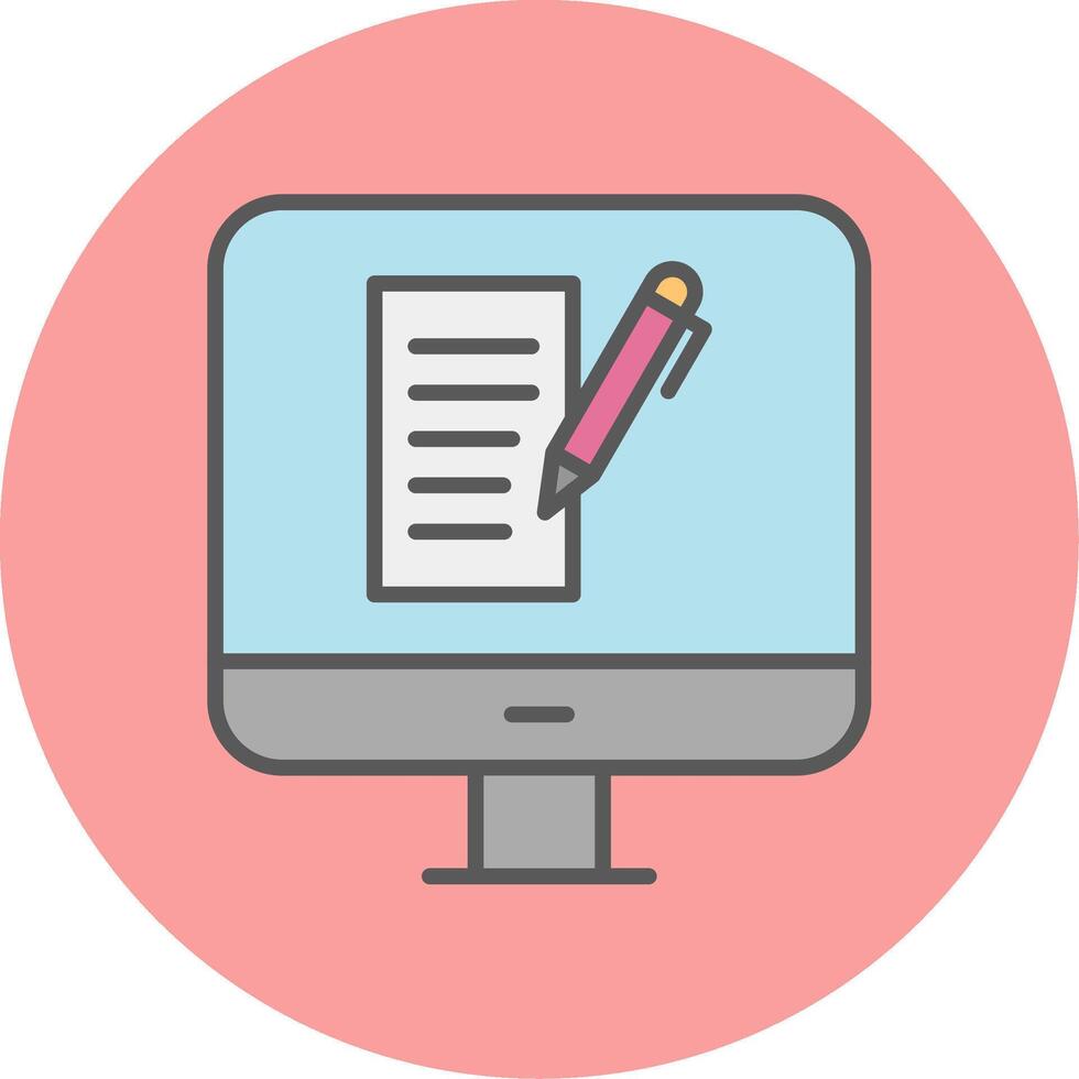 Computer Copywriting Vecto Icon vector