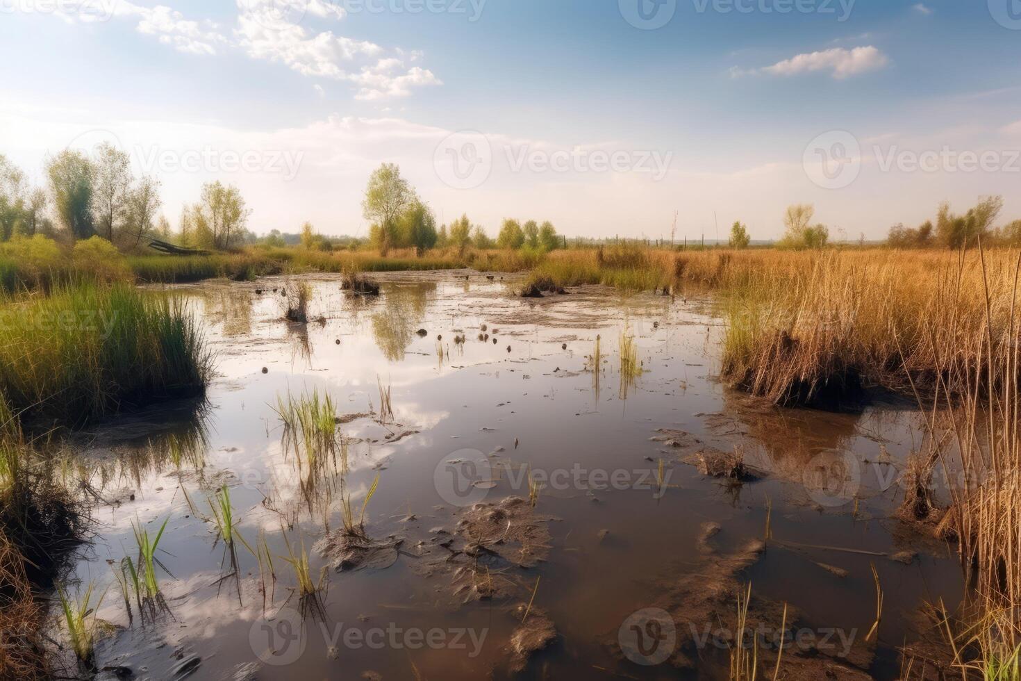 AI generated Wetland conservation sustainability. Generate AI photo