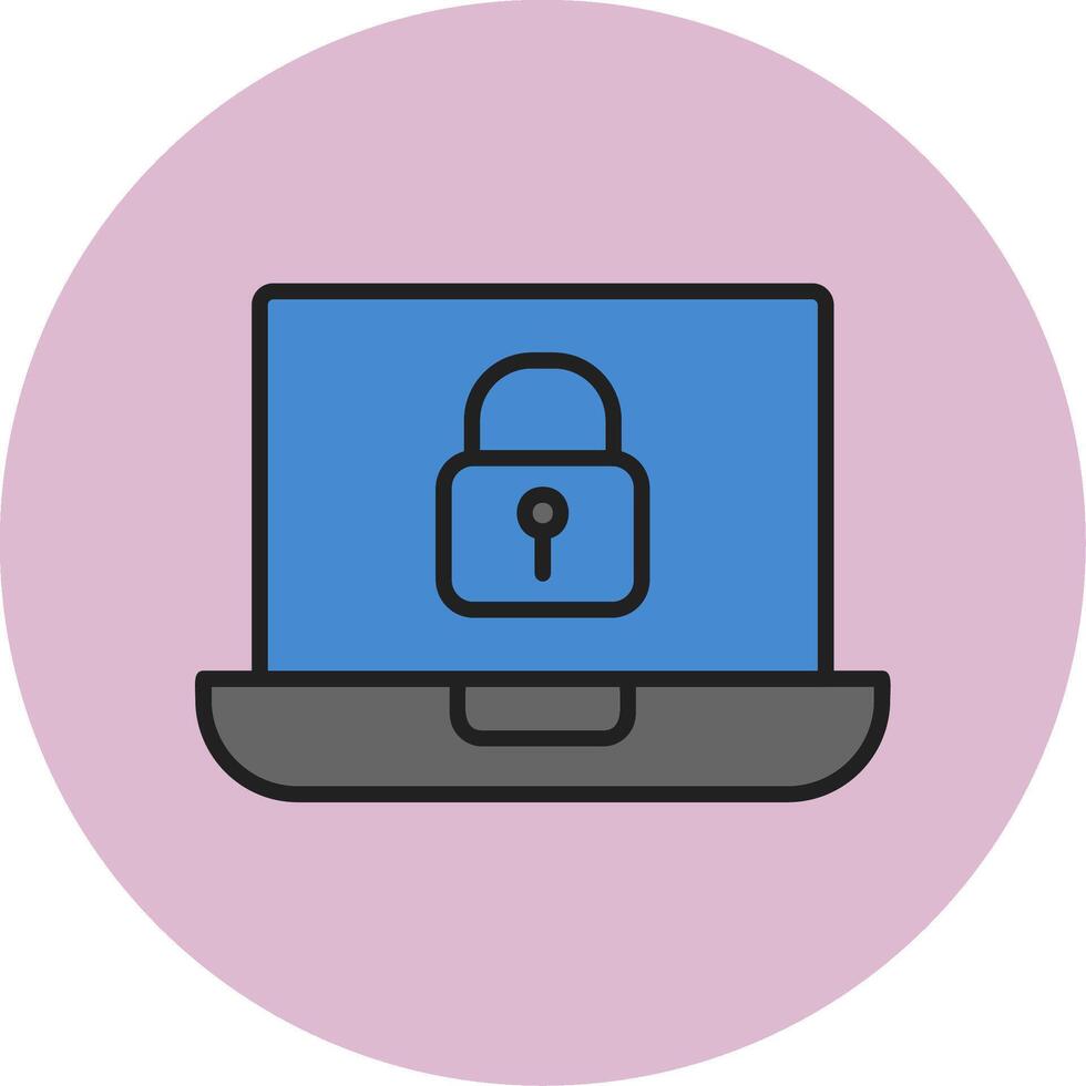 Laptop Lock Vecto Icon vector