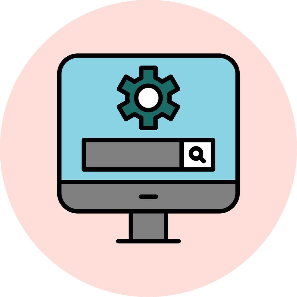 Computer Search Engine Vecto Icon vector