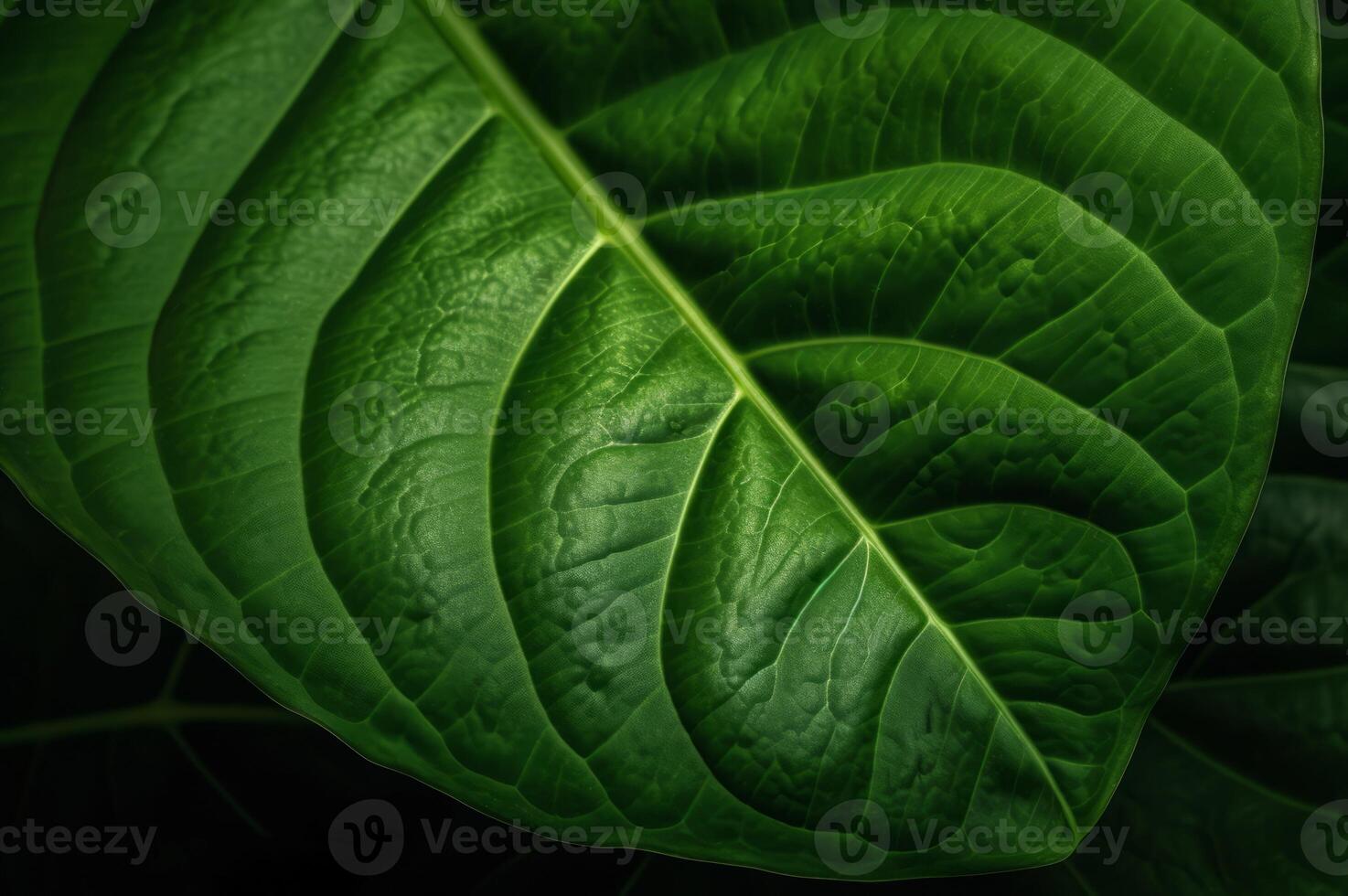 AI generated Big green leaf. Generate AI photo