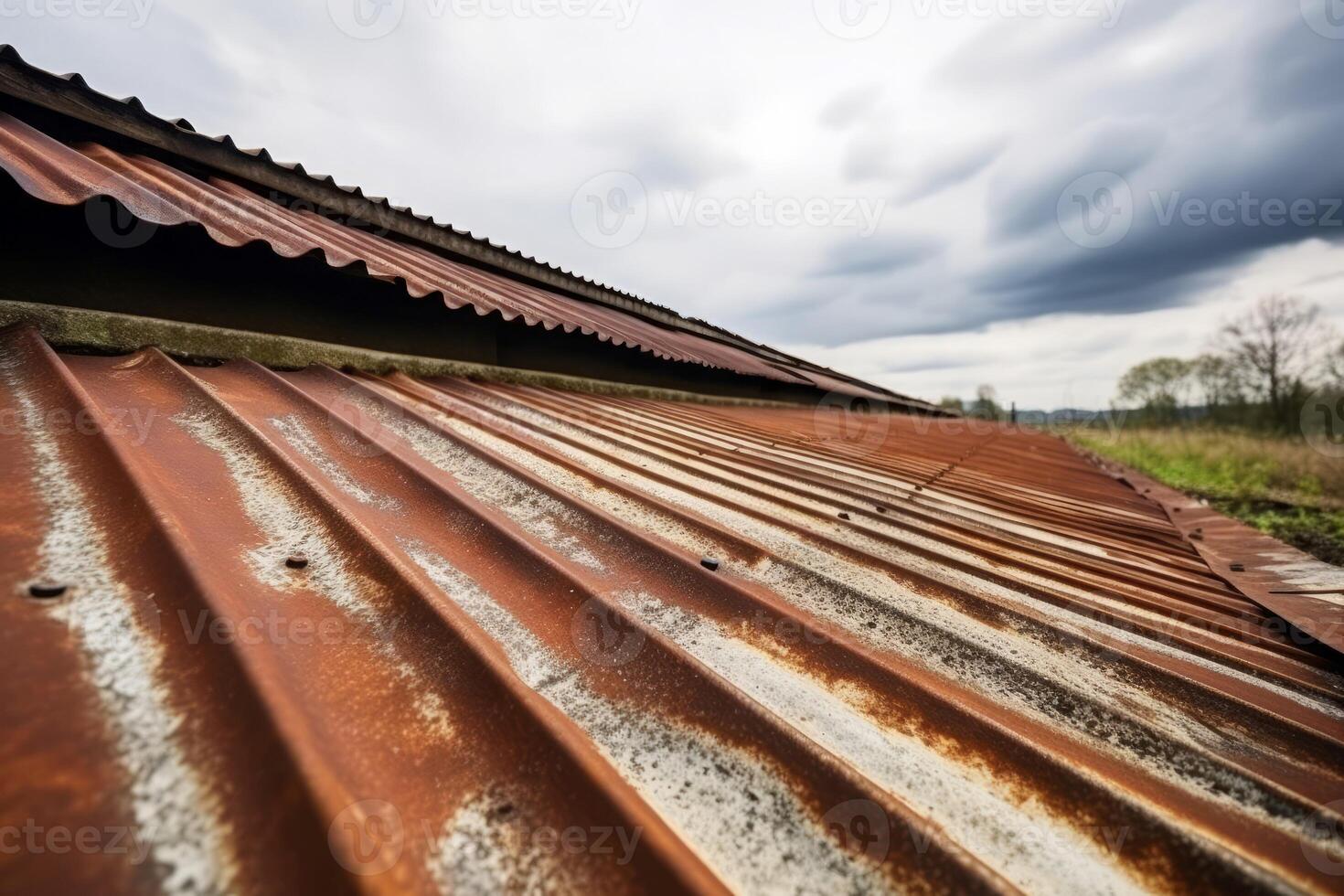 AI generated Old rusty texture roof. Generate ai photo