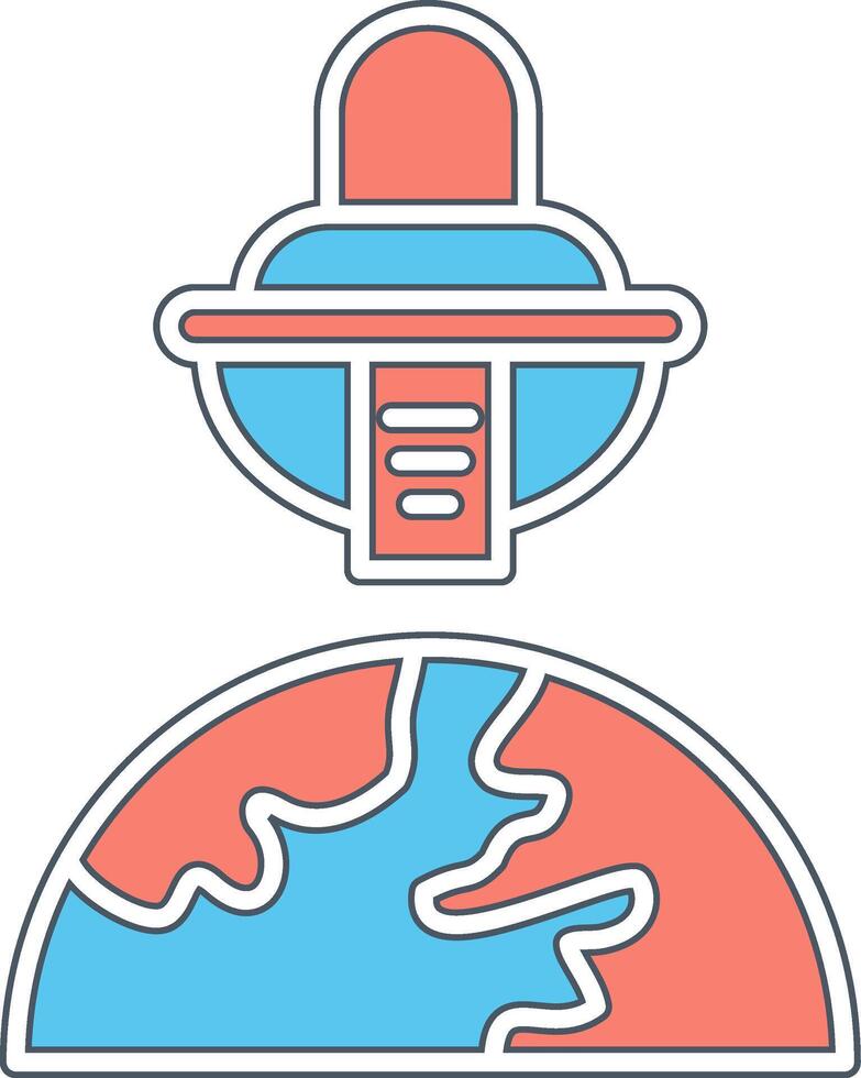 Space Ship On Earth Vecto Icon vector