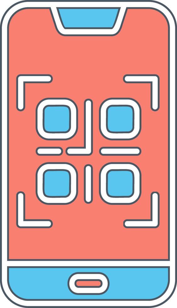 Smartphone QR Code Vecto Icon vector
