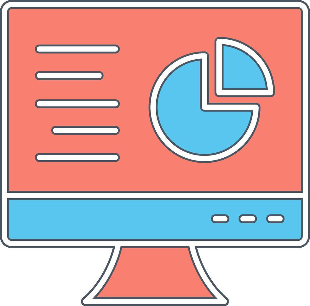 Online Pie Chart Vecto Icon vector