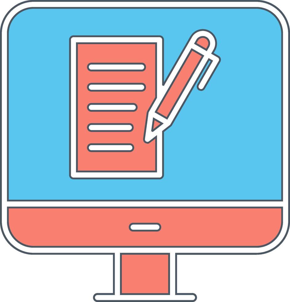 Computer Copywriting Vecto Icon vector