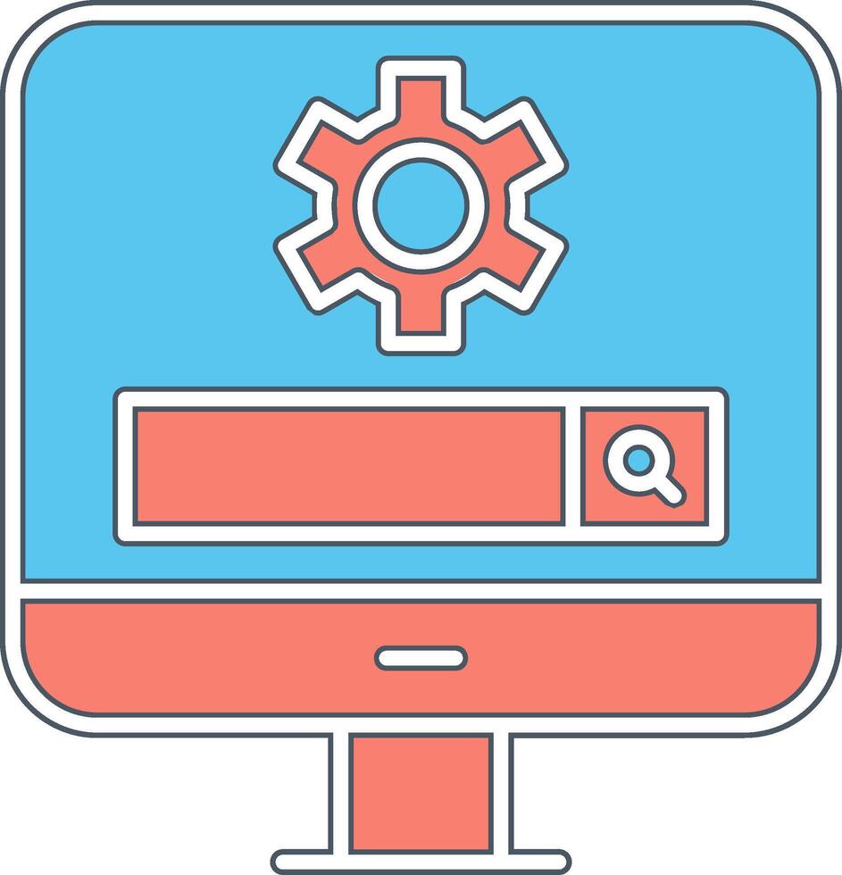 Computer Search Engine Vecto Icon vector