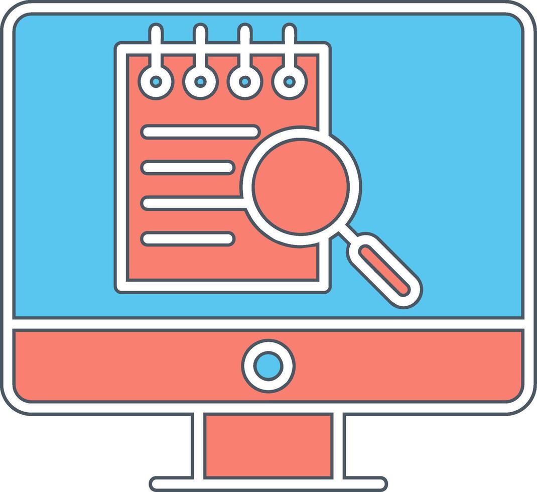 File Search Computer Vecto Icon vector