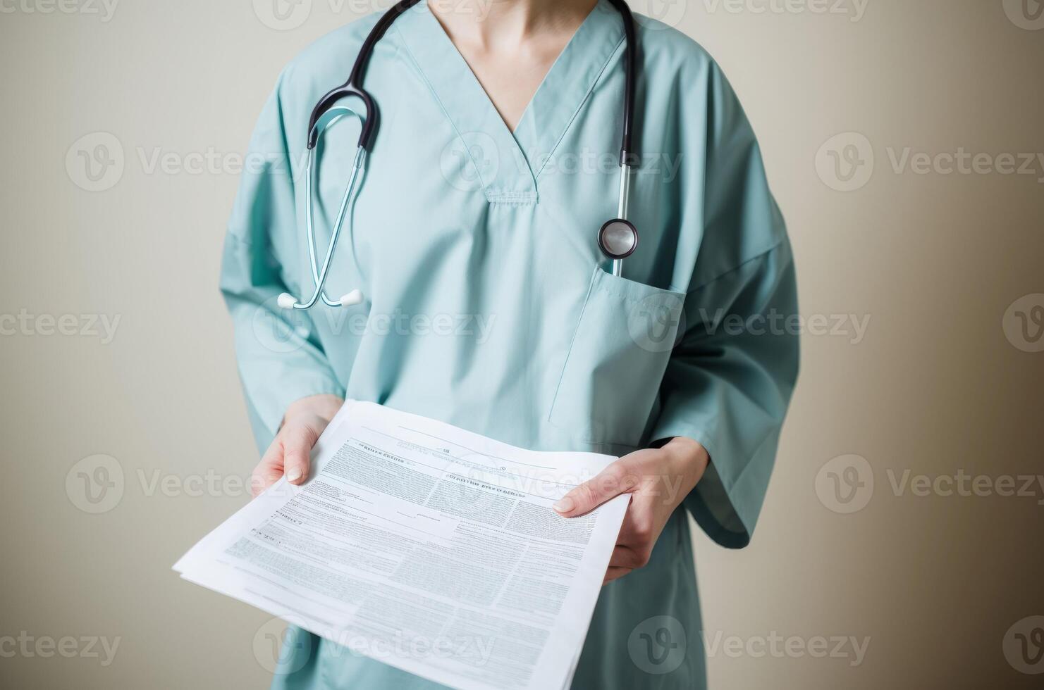 AI generated Hospital woman holds diagnosis report. Generate ai ... Circuit Diagram