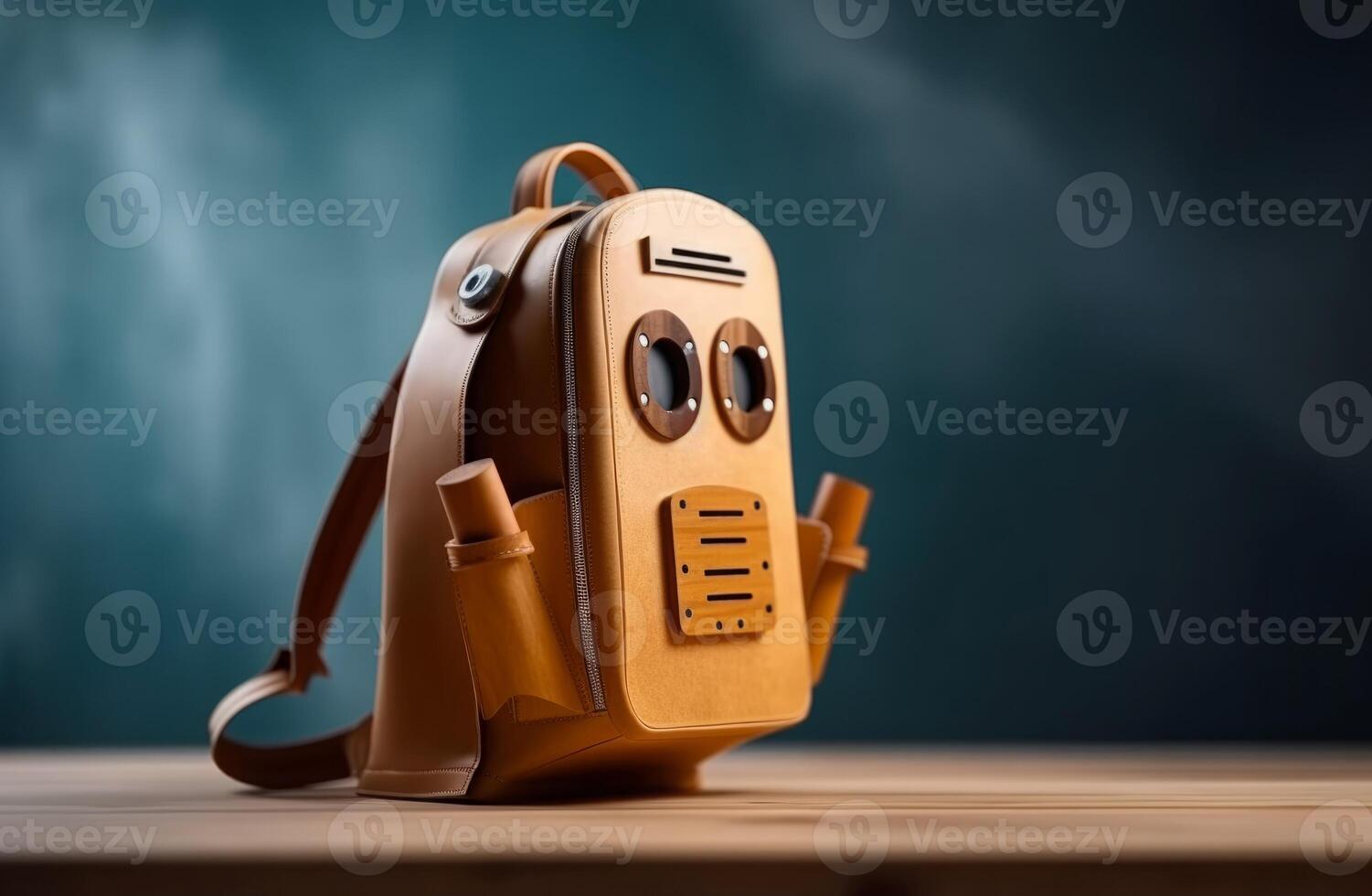 ai generado mochila dibujos animados robot. generar ai foto