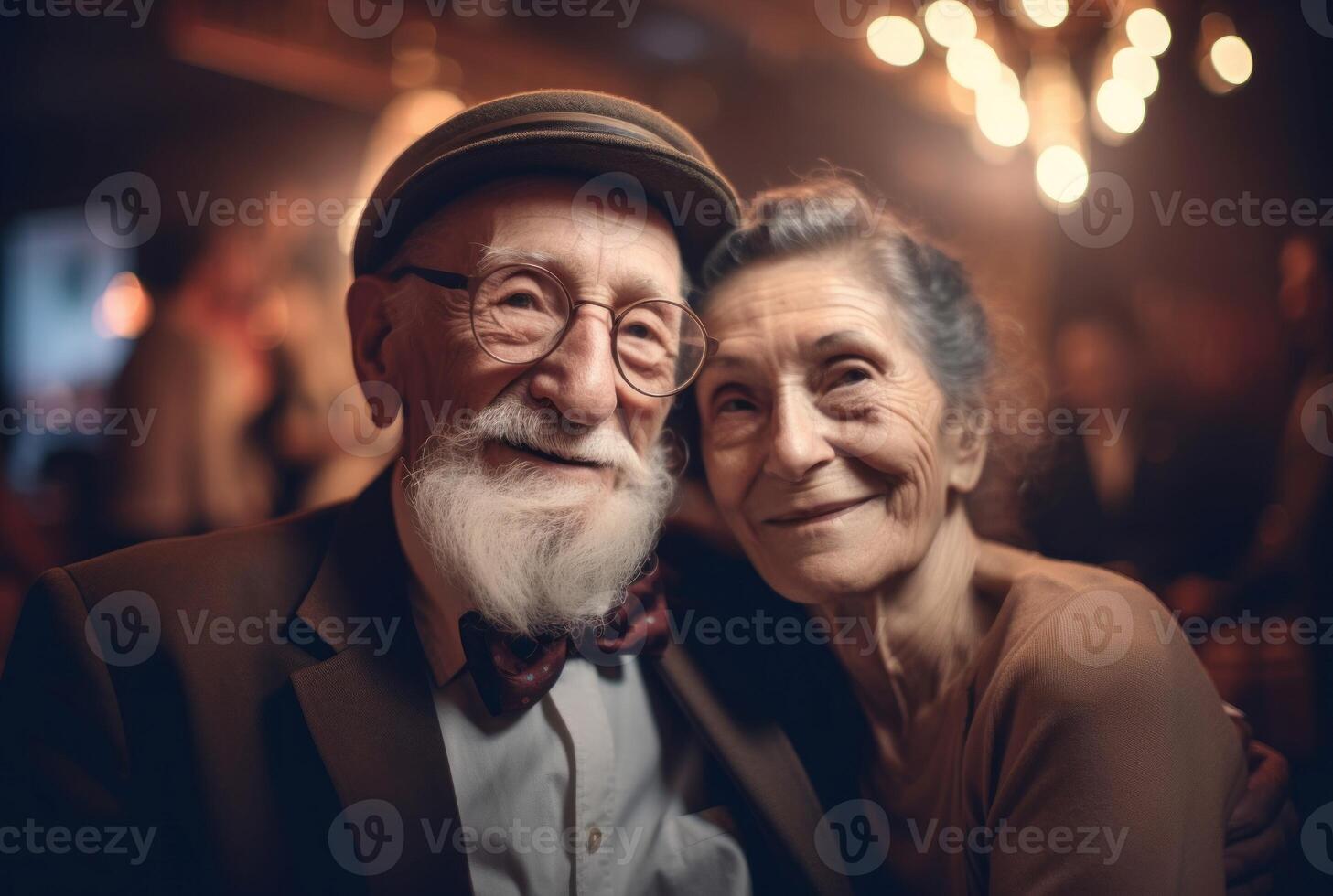 AI generated Happy senior couple enjoying evening. Generate ai photo