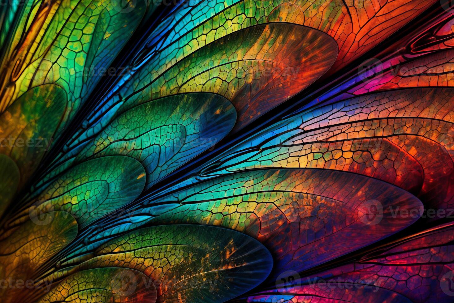 AI generated Wing colorful psychedelic dragonfly. Generate ai photo