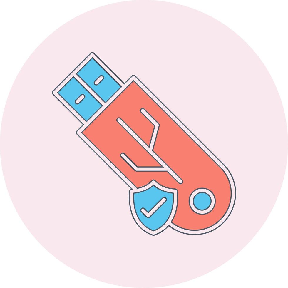 Usb Secure Vecto Icon vector