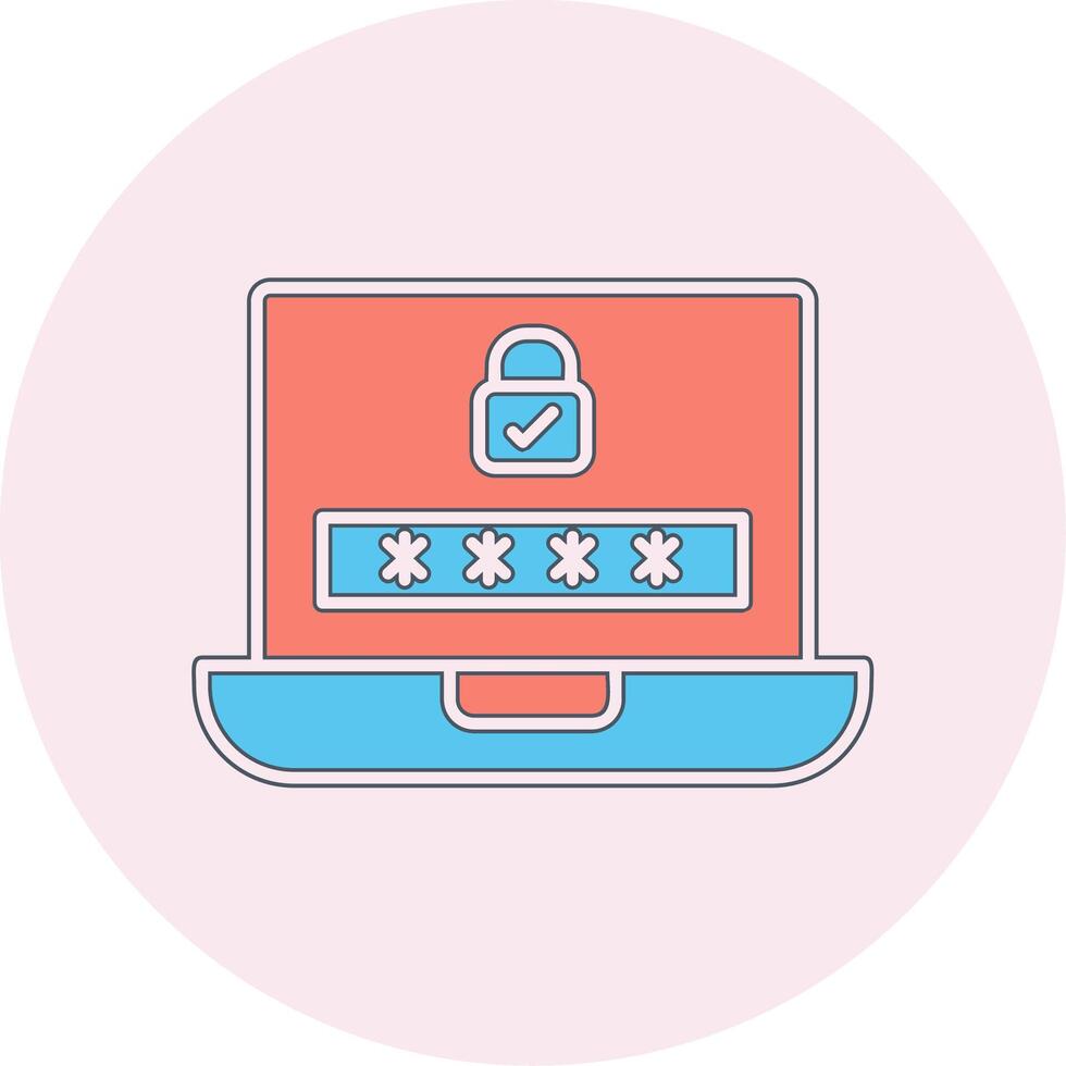 Laptop Password Vecto Icon vector