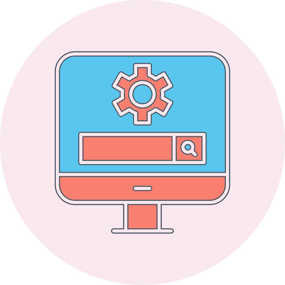 Computer Search Engine Vecto Icon vector