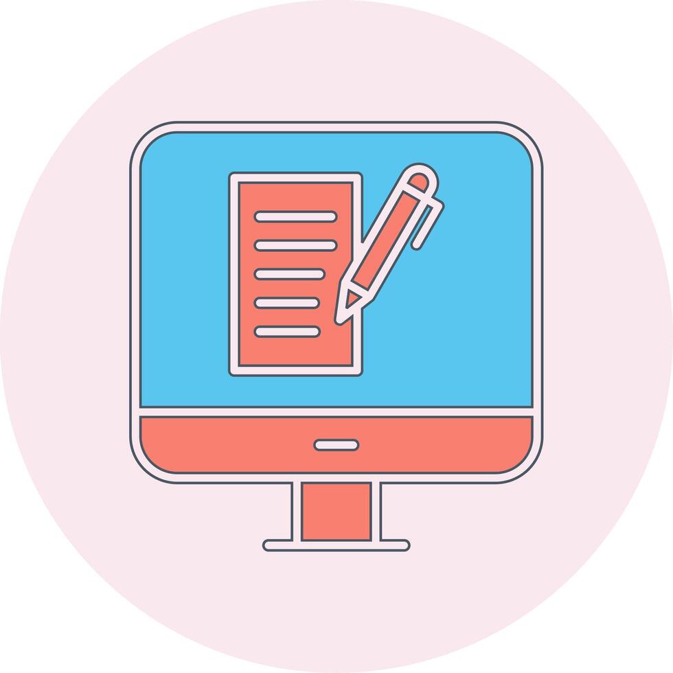 Computer Copywriting Vecto Icon vector