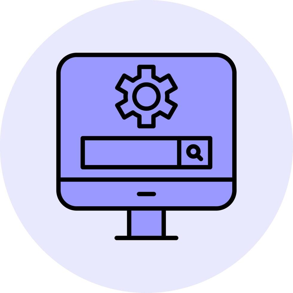 Computer Search Engine Vecto Icon vector