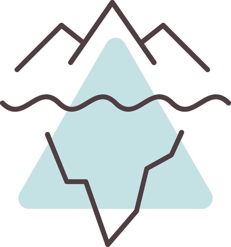 Iceberg Line  Shape Colors Icon vector