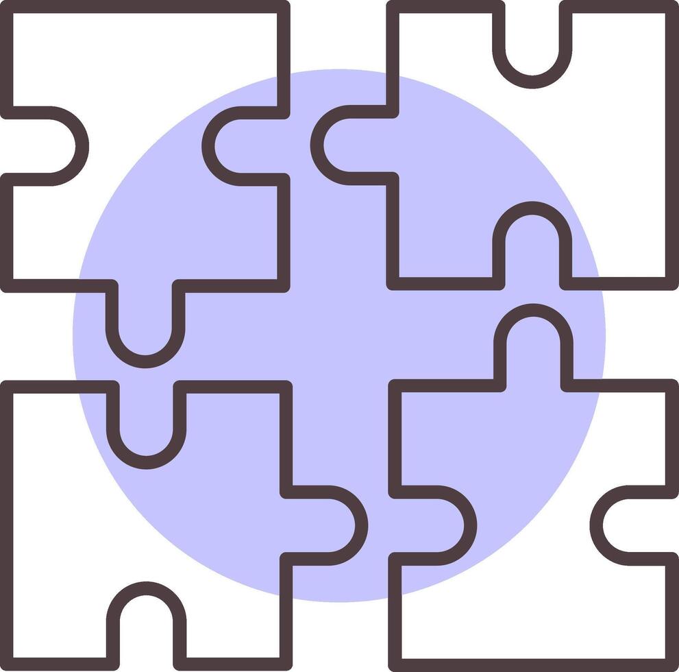 Puzzle Line  Shape Colors Icon vector
