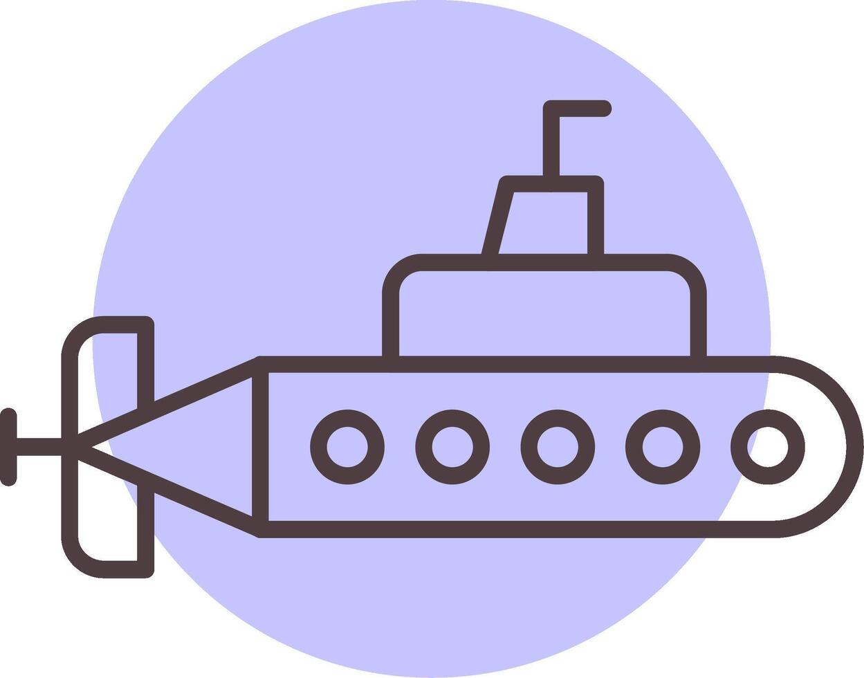 submarino línea forma colores icono vector