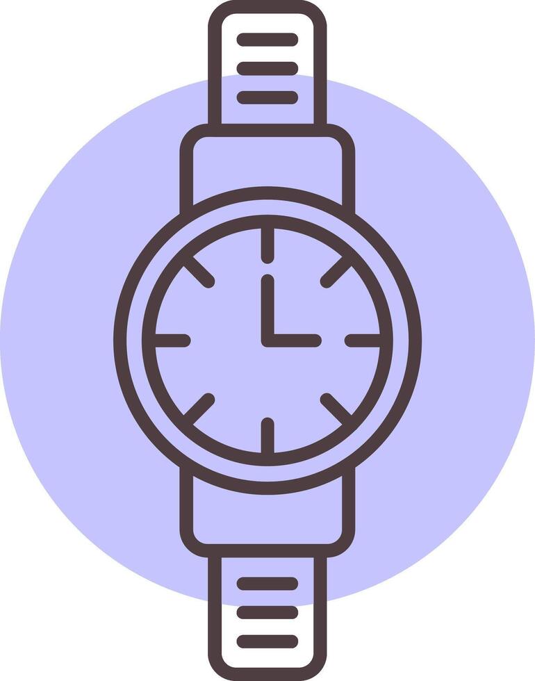 reloj de pulsera línea forma colores icono vector