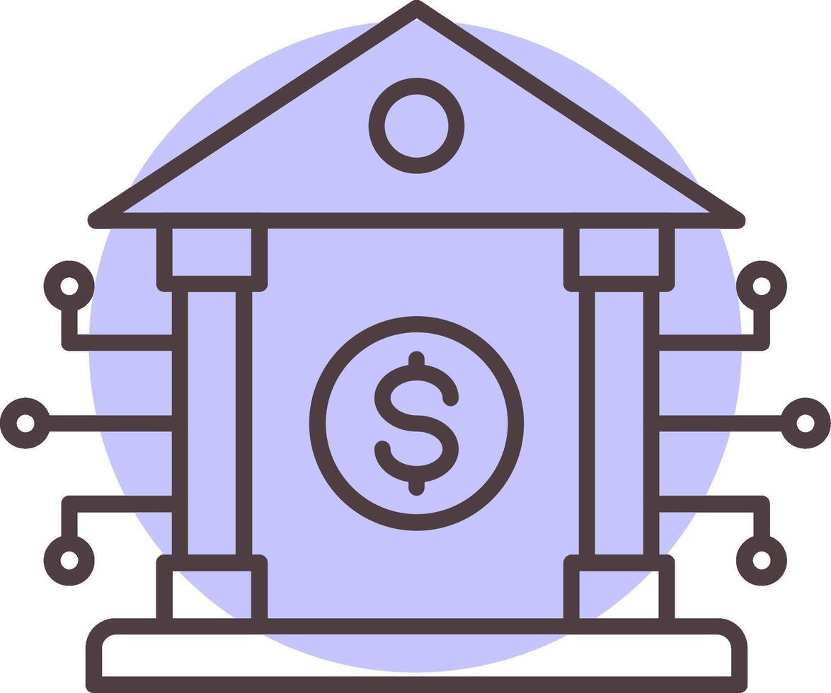 Banking System Line  Shape Colors Icon vector