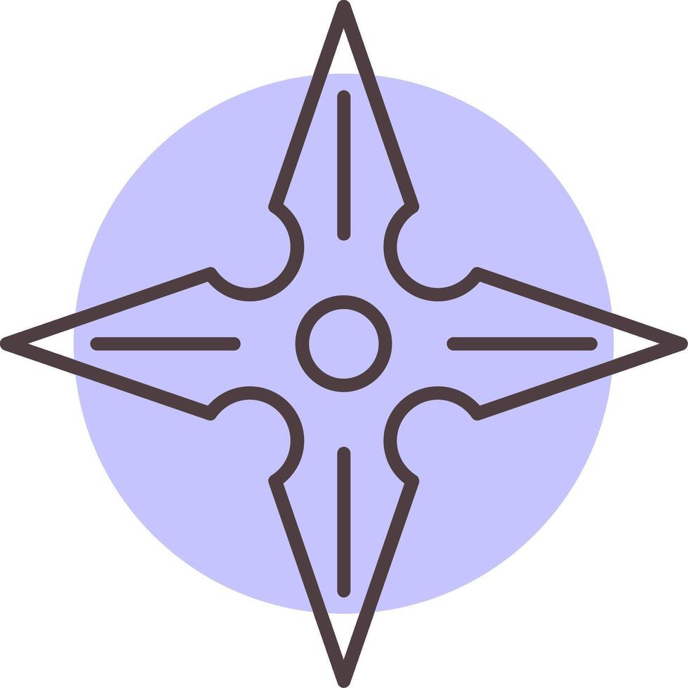 shuriken línea forma colores icono vector