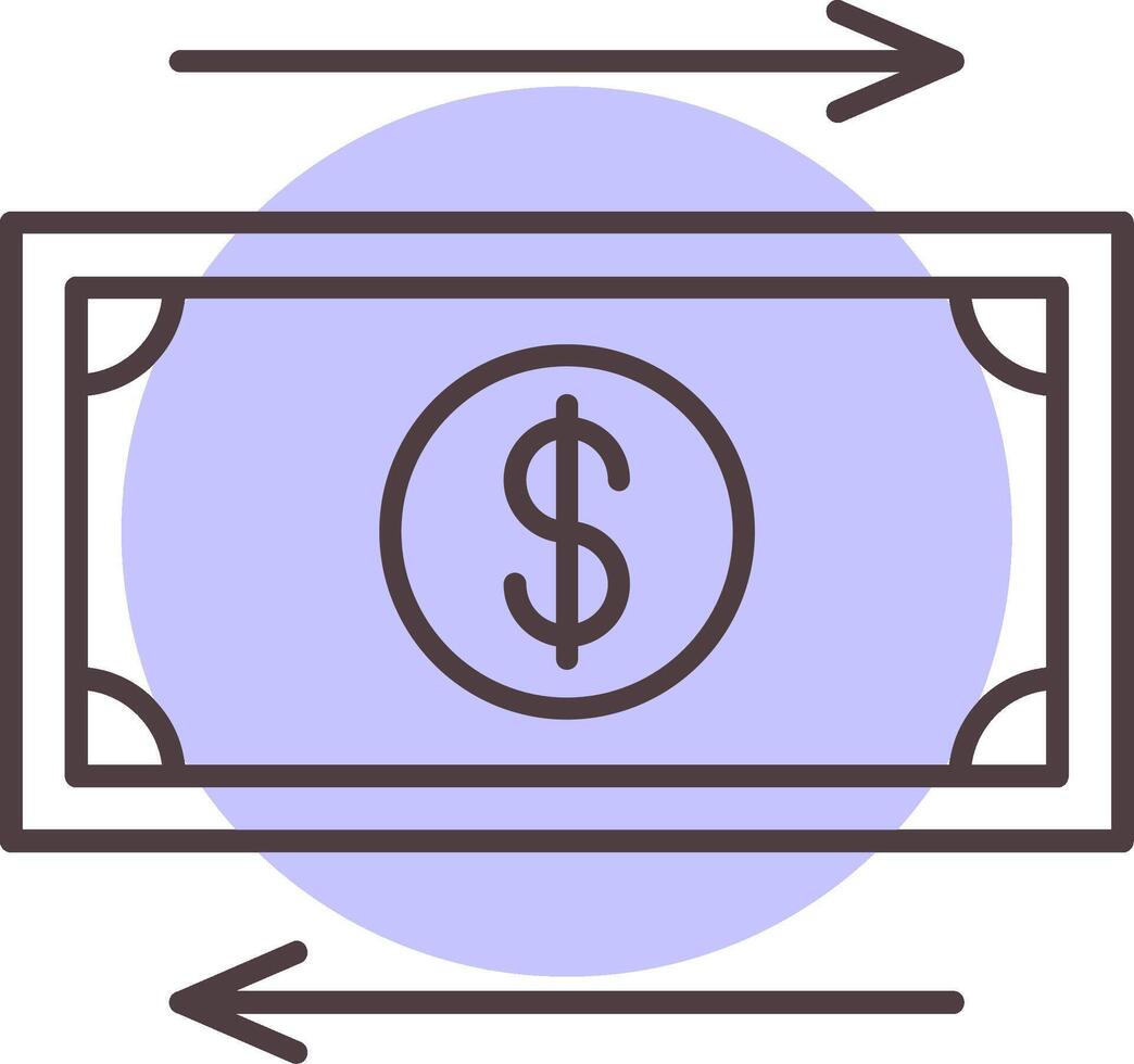 Cash Flow Line  Shape Colors Icon vector