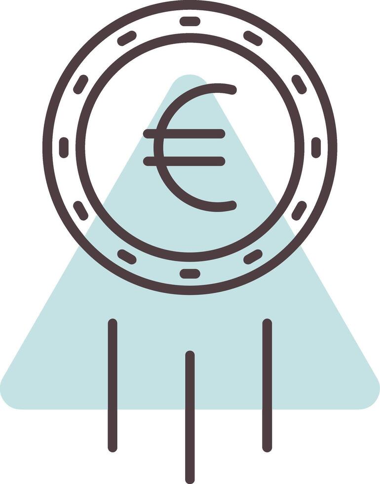euro firmar línea forma colores icono vector