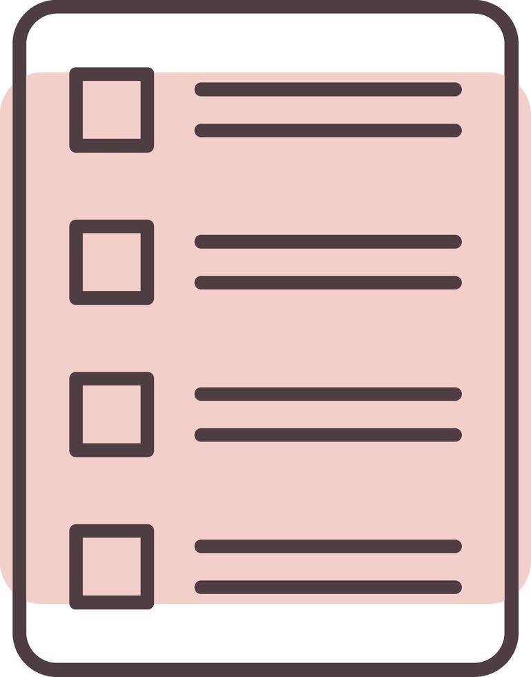 Task List Line  Shape Colors Icon vector