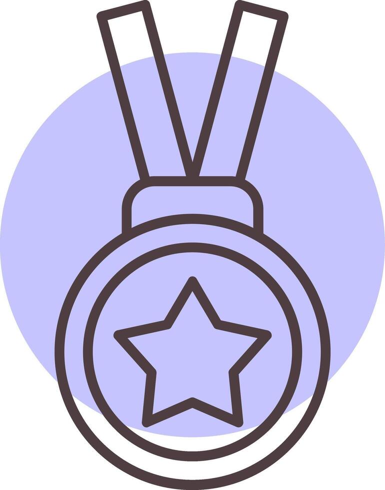 oro medalla línea forma colores icono vector