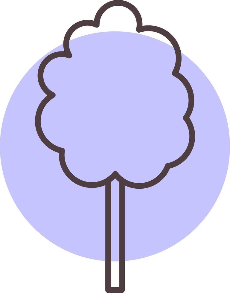 algodón caramelo línea forma colores icono vector