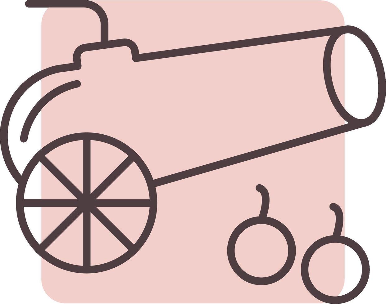 Cannon Line  Shape Colors Icon vector